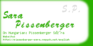 sara pissenberger business card